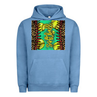Pigment Pebble Blue softball leopard Urban Hoodie - NancyCooperArtShop