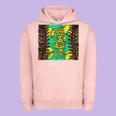 Softball Leopard Urban Hoodie Designed By Nancycooperartshop