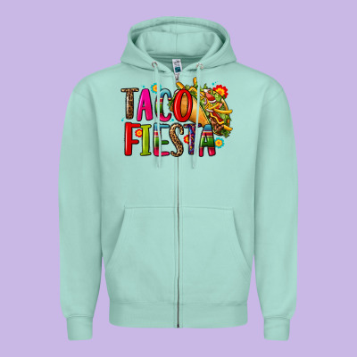Taco Fiesta Zipper Hoodie Designed By Cts Tumbler Store