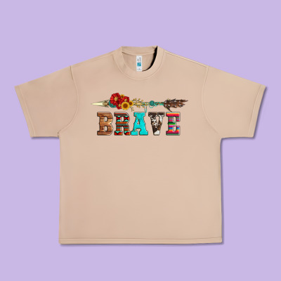 Brave And Aztec Wood Sunflower With Arrow Urban Heavy Tee Designed By Artiststas
