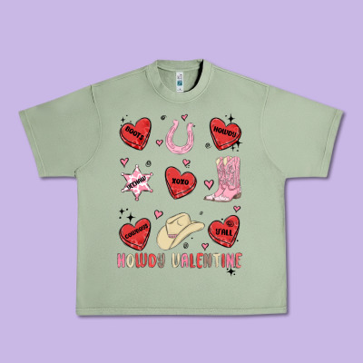 Howdy Valentine Copy Urban Heavy Tee Designed By Maliassmallbusiness