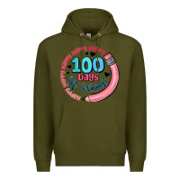Army Green happy 100 days of school Premium Hoodie - MaliasSmallBusiness