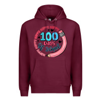 Burgundy happy 100 days of school Premium Hoodie - MaliasSmallBusiness