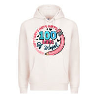 Pale Pink happy 100 days of school Premium Hoodie - MaliasSmallBusiness
