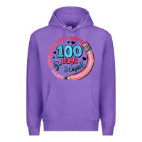 Purple happy 100 days of school Premium Hoodie - MaliasSmallBusiness