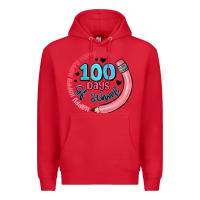 Red happy 100 days of school Premium Hoodie - MaliasSmallBusiness