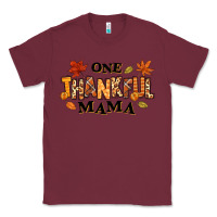 Burgundy one thankful mama Classic Tee - texasbilliewilder