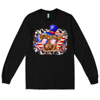 Black 4th of july cow Long Sleeve Tee - texasbilliewilder