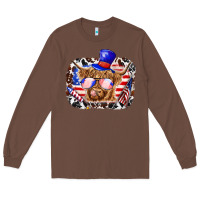 Chestnut 4th of july cow Long Sleeve Tee - texasbilliewilder