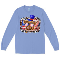 Colony Blue 4th of july cow Long Sleeve Tee - texasbilliewilder
