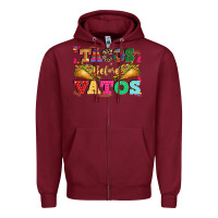 Burgundy tacos before vatos Zipper Hoodie - CTS Tumbler Store