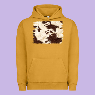Brown Cowhide Background Urban Hoodie Designed By Nancycooperartshop