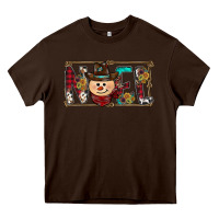 Chocolate Brown noel snowman christmas Heavy Core Tee - CowhideDigitalArt