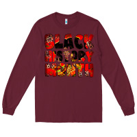 Burgundy black history month Long Sleeve Tee - Zillion Design Studio