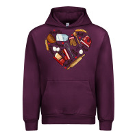 Mauve Wine bake tools hearts Urban Hoodie - NancyCooperArtShop