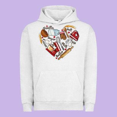 Bake Tools Hearts Urban Hoodie Designed By Nancycooperartshop