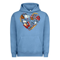 Pigment Pebble Blue bake tools hearts Urban Hoodie - NancyCooperArtShop