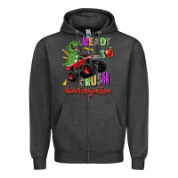 Charcoal Heather ready to crush kindergarten Zipper Hoodie - Zillion Design Studio