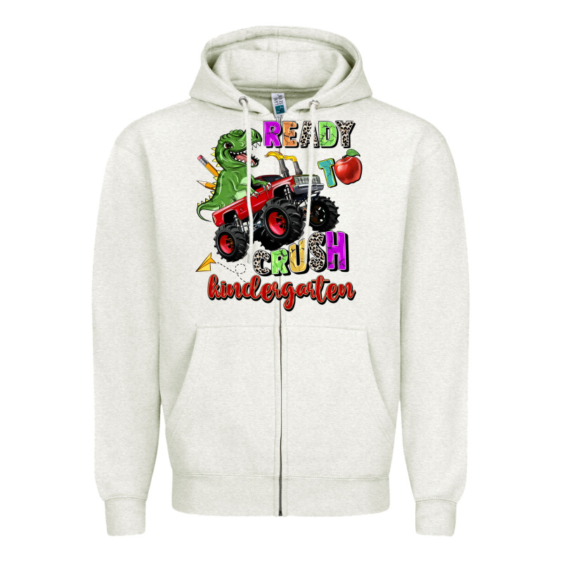 Ready To Crush Kindergarten Zipper Hoodie by Zillion Design Studio | Teevron
