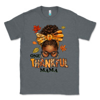 Charcoal Heather one thankful mama afro messy bun Classic Tee - texasbilliewilder