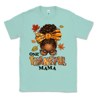 Seafoam one thankful mama afro messy bun Classic Tee - texasbilliewilder