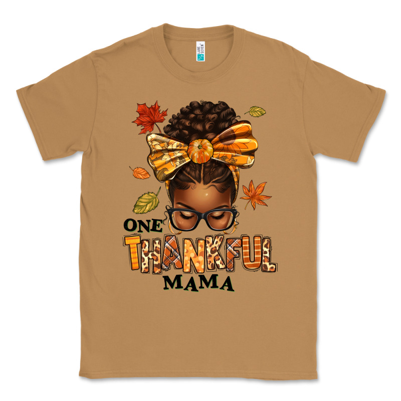 One Thankful Mama Afro Messy Bun Classic Tee by texasbilliewilder | Teevron