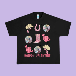 Howdy Valentine Urban Heavy Tee Designed By Maliassmallbusiness