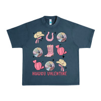 Midnight Navy howdy valentine Urban Heavy Tee - MaliasSmallBusiness
