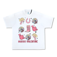 White howdy valentine Urban Heavy Tee - MaliasSmallBusiness