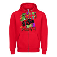 Red ready to crush preschool Zipper Hoodie - Zillion Design Studio