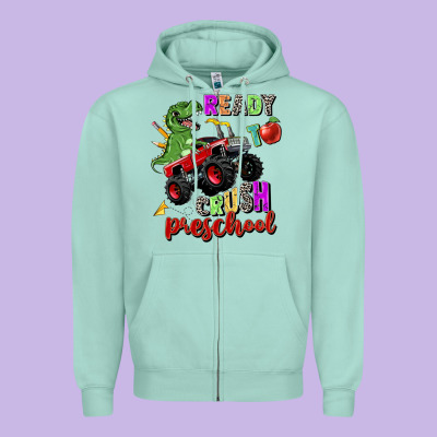 Ready To Crush Preschool Zipper Hoodie Designed By Zillion Design Studio