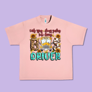 Early Rising Always Smiling Safe Driving Bus Drive Urban Heavy Tee Designed By Maliassmallbusiness