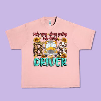 Early Rising Always Smiling Safe Driving Bus Drive Urban Heavy Tee Designed By Maliassmallbusiness