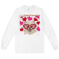 White valentine's day white pomeranian Long Sleeve Tee - RanaPortraitStore