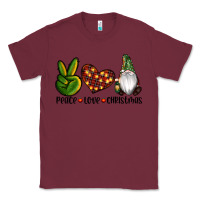 Burgundy peace love gnomes christmas Classic Tee - RanaPortraitStore