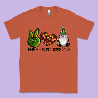 Peace Love Gnomes Christmas Classic Tee Designed By Ranaportraitstore