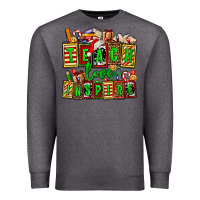 Charcoal Heather teach love inspire with Christmas and teacher elements Premium Sweatshirt - AdoDesignShop