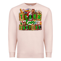 Pale Pink teach love inspire with Christmas and teacher elements Premium Sweatshirt - AdoDesignShop