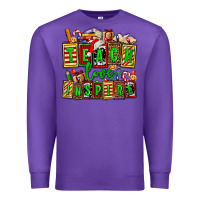 Purple teach love inspire with Christmas and teacher elements Premium Sweatshirt - AdoDesignShop