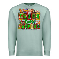Seafoam teach love inspire with Christmas and teacher elements Premium Sweatshirt - AdoDesignShop
