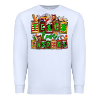 White teach love inspire with Christmas and teacher elements Premium Sweatshirt - AdoDesignShop