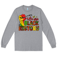 Heather Grey we are black history Long Sleeve Tee - Zillion Design Studio