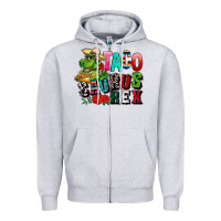 Heather Grey taco saurus rex Zipper Hoodie - CTS Tumbler Store