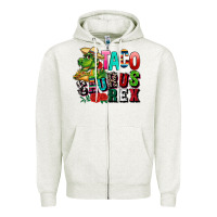 Oatmeal Heather taco saurus rex Zipper Hoodie - CTS Tumbler Store