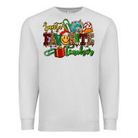 Dove Grey santa's favorite teacher Premium Sweatshirt - AdoDesignShop