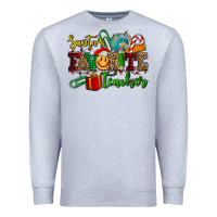 Heather Grey santa's favorite teacher Premium Sweatshirt - AdoDesignShop