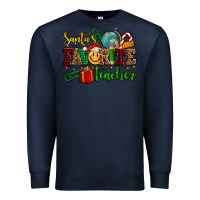 Navy santa's favorite teacher Premium Sweatshirt - AdoDesignShop