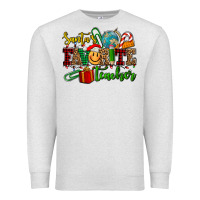 Oatmeal Heather santa's favorite teacher Premium Sweatshirt - AdoDesignShop