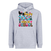Heather Grey happy 100th days of school cat Heavyweight Hoodie - Artiststas