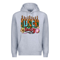 Heather Grey lunch lady with onions Premium Hoodie - AdoDesignShop